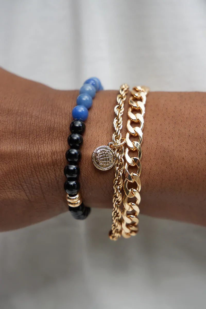 King Bracelet Set - Gold/Blue
