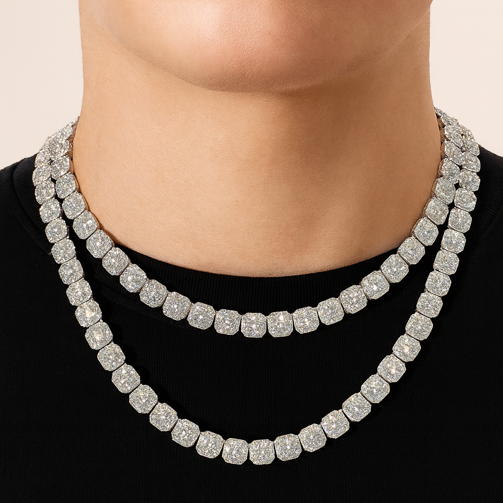 10MM CLUSTERED TENNIS CHAIN