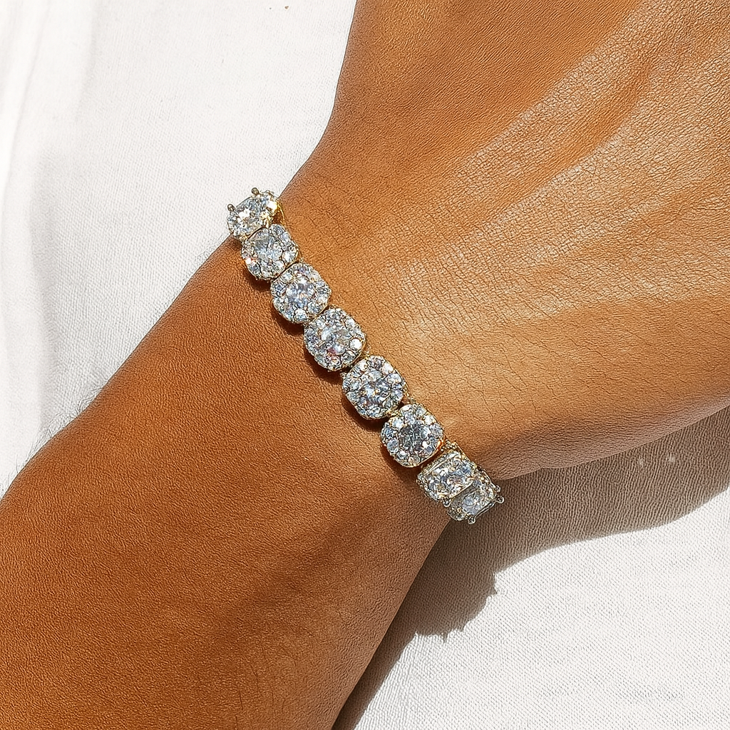 10MM CLUSTERED TENNIS BRACELET