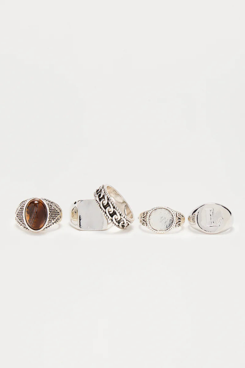 Pathfinder Ring Set - Silver/Multi