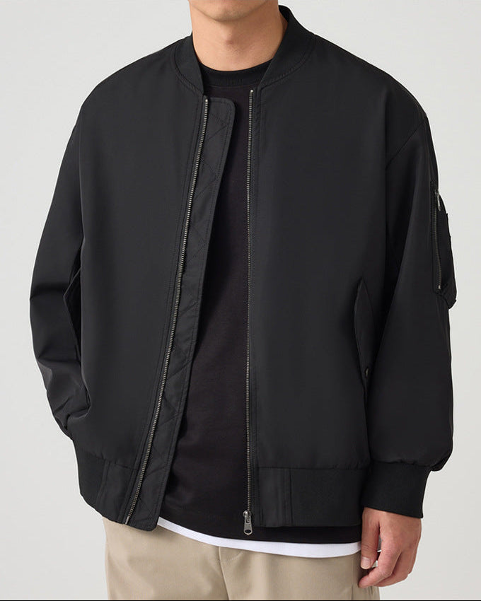 The Momeike AeroFlex Loose Fit Baseball Collar Pilot Jacket