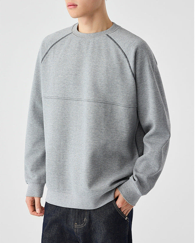 The Mo Maike 2025 Structured Split Contrast Crewneck Sweater