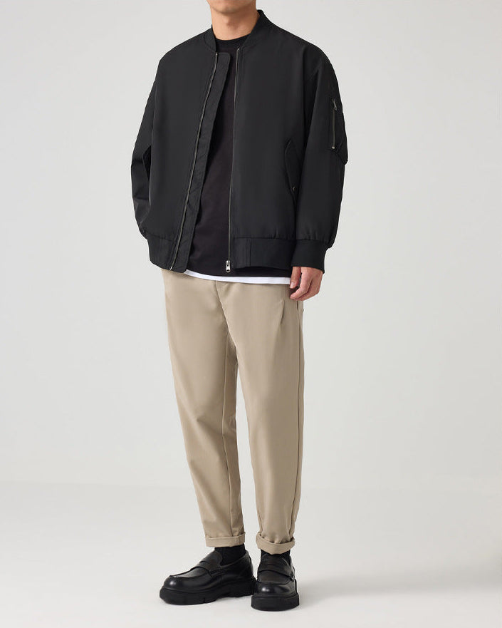The Momeike AeroFlex Loose Fit Baseball Collar Pilot Jacket