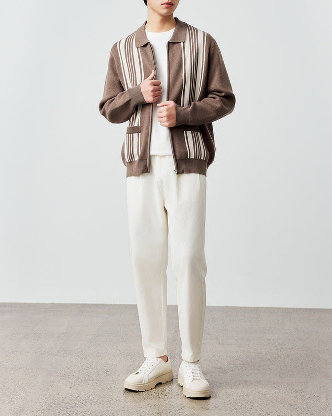 The Mo Maike Striped Harmony Knit Cardigan