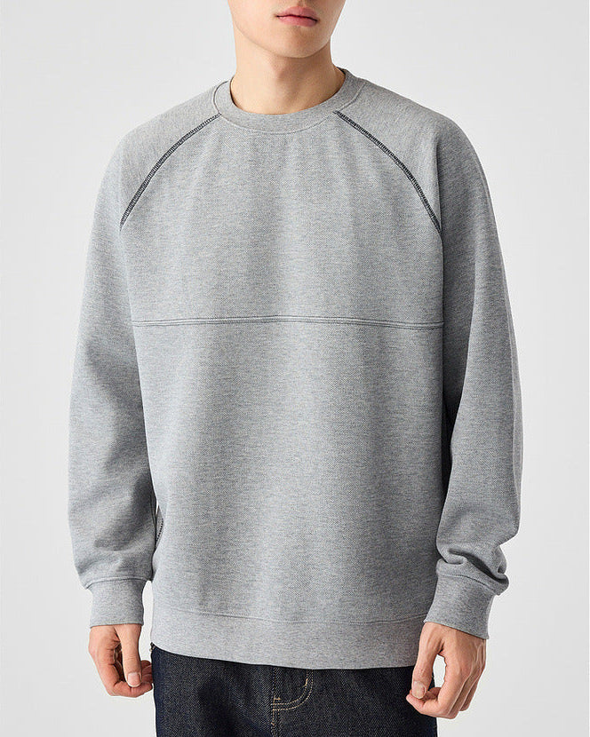 The Mo Maike 2025 Structured Split Contrast Crewneck Sweater