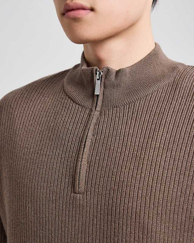 The Carrington Pit Jacquard Knit Half-zip