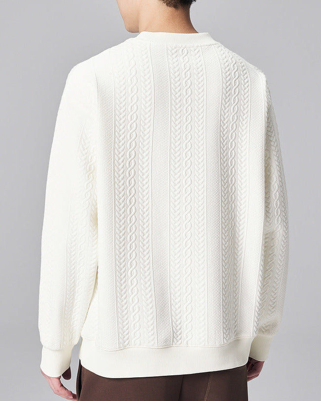 Textured Weave Cable Knit Sweater