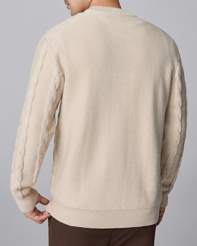 Classic Cable Knit Crewneck Sweater