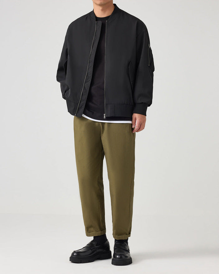 The Momeike AeroFlex Loose Fit Baseball Collar Pilot Jacket