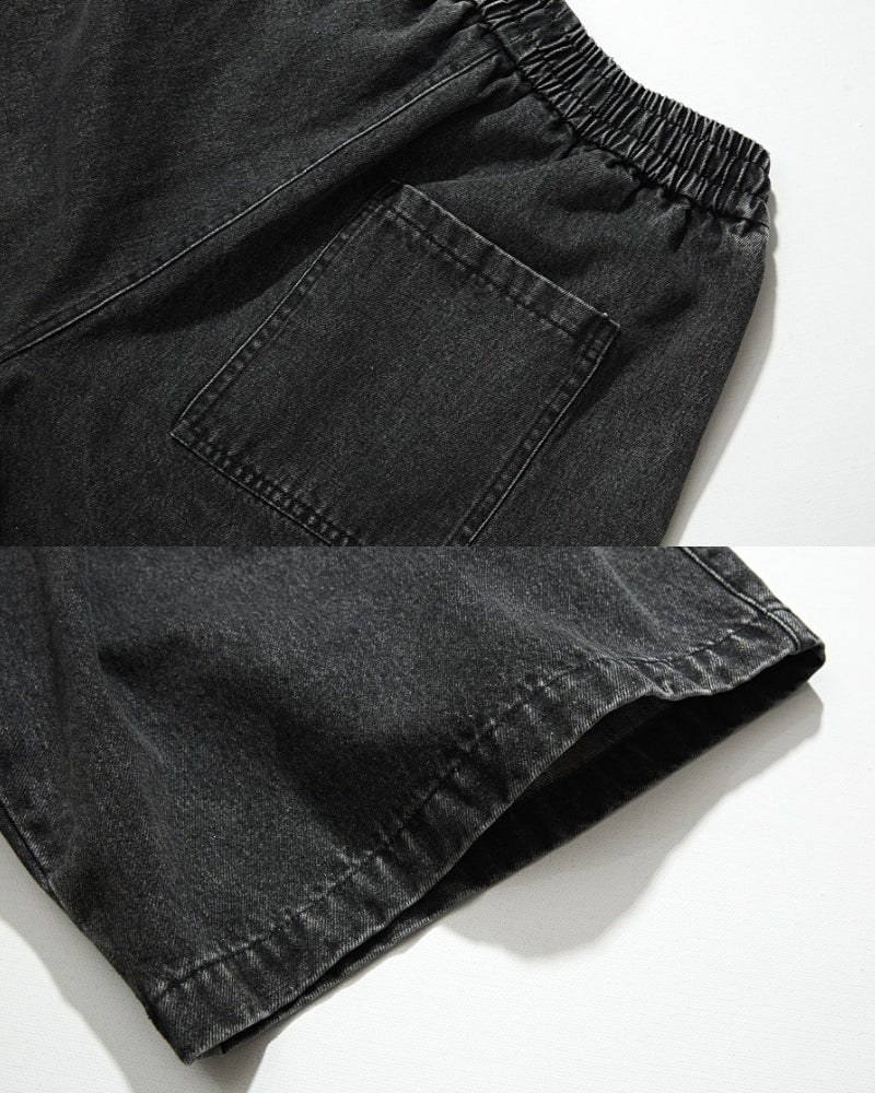 Relaxed Fit Elastic Band Drawstring Shorts
