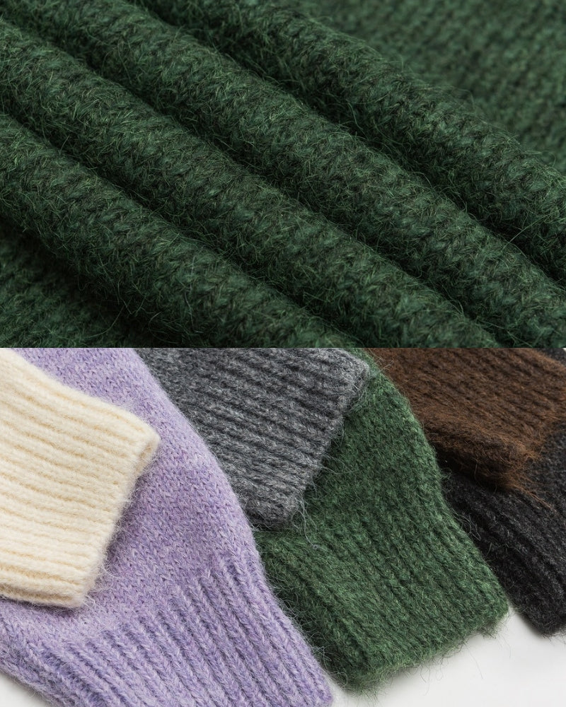 Relaxed Fit Blend Crewneck Knitted Sweater