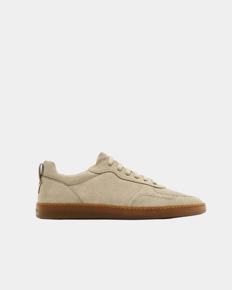 Suede Low‑Top Sneaker - Beige