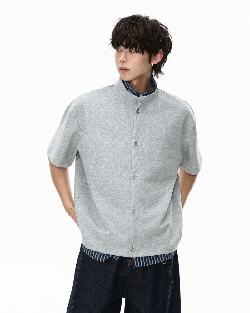 Striped Layered Button-Up Shirt