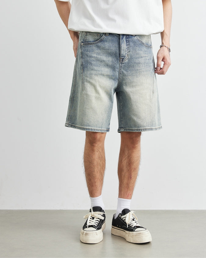 Light Wash 5-Pocket Denim Shorts