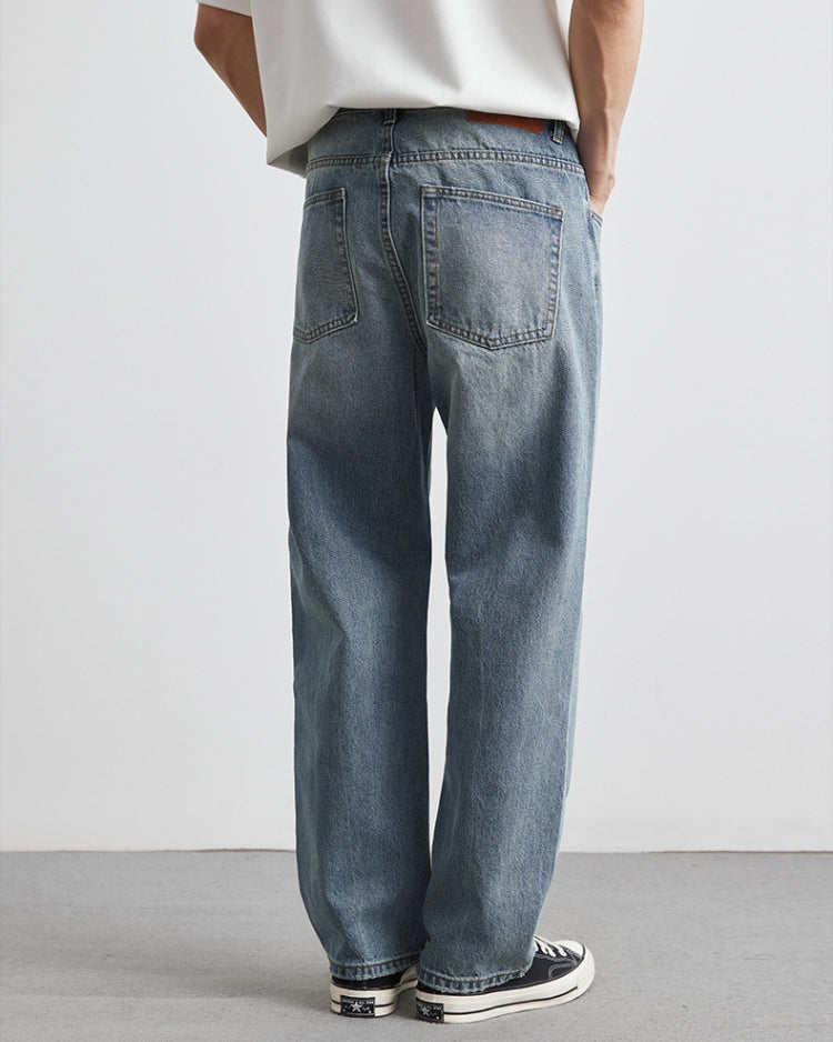 GT Vintage Washed Straight-Leg Denim Jeans