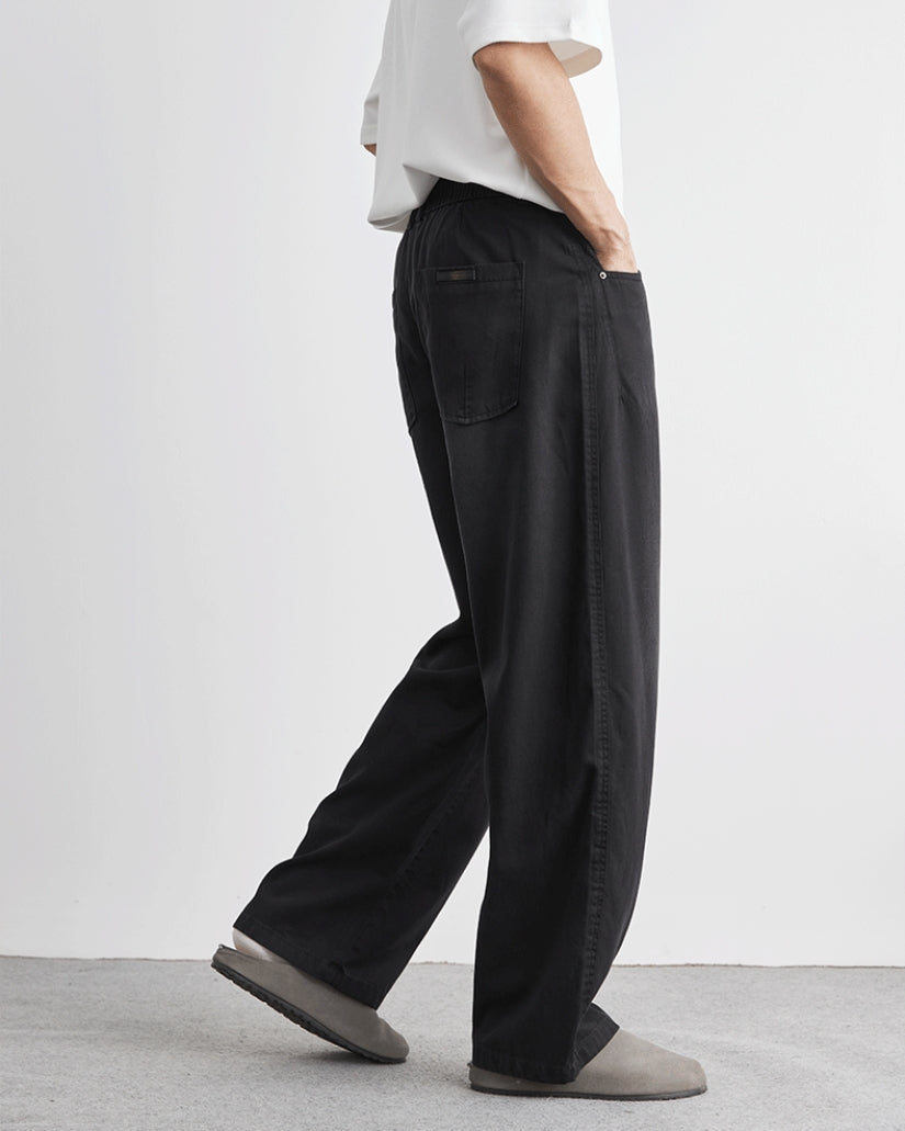 Baggy Elastic Waistband Jeans look Trousers
