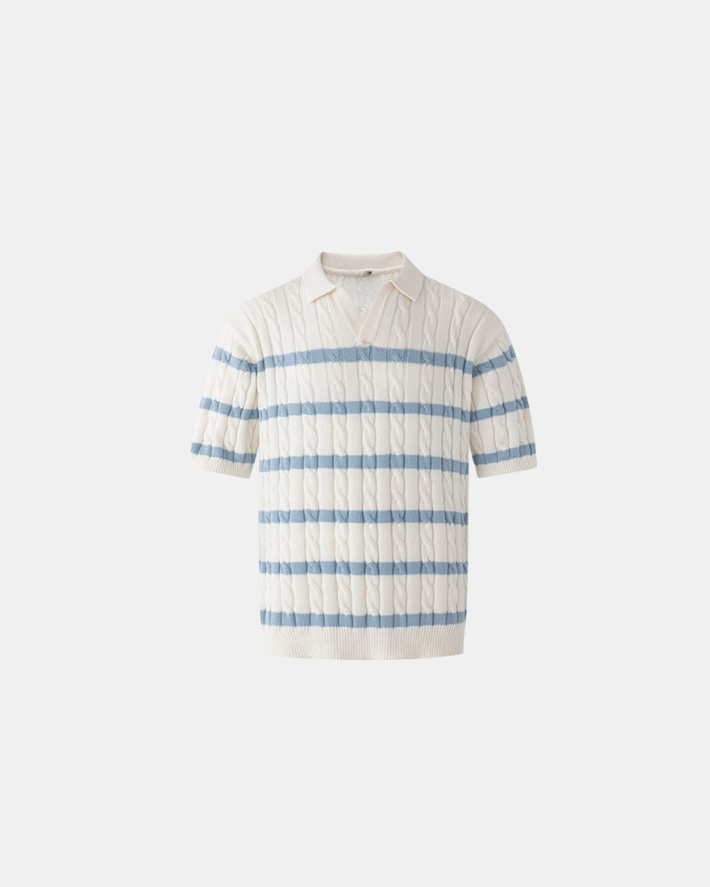 Textured Knit Polo Short Sleeve