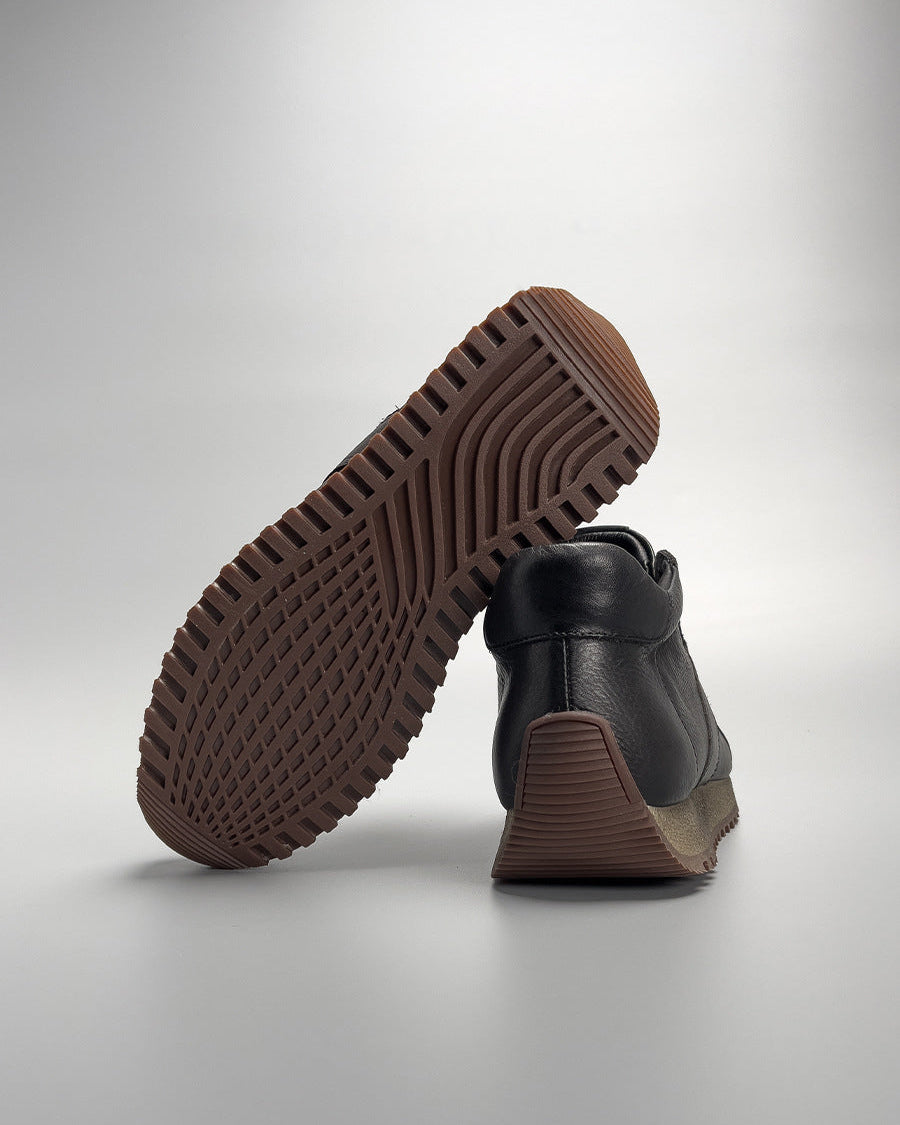 The HardBlack Martin Elite Leather Mid-Top Boots Sneaker