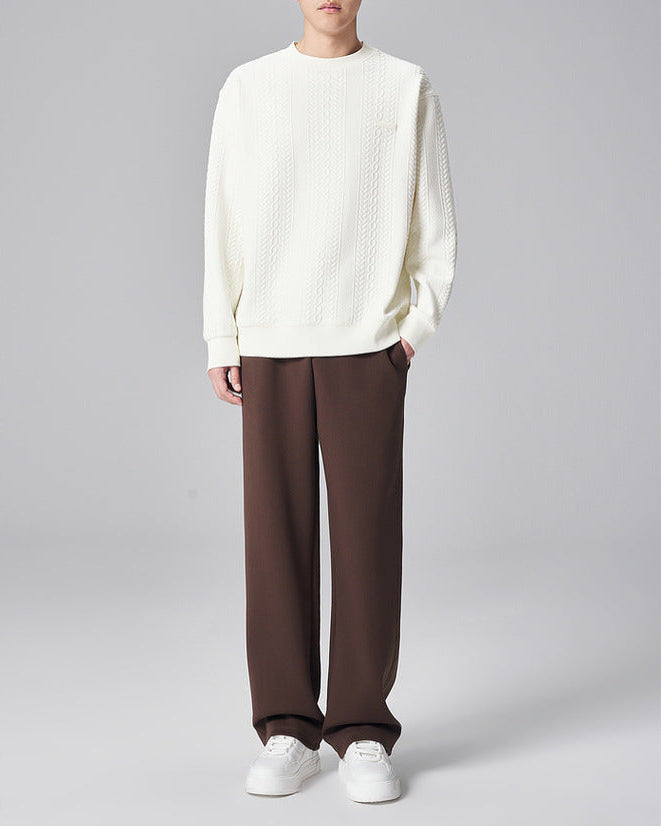 Textured Weave Cable Knit Sweater