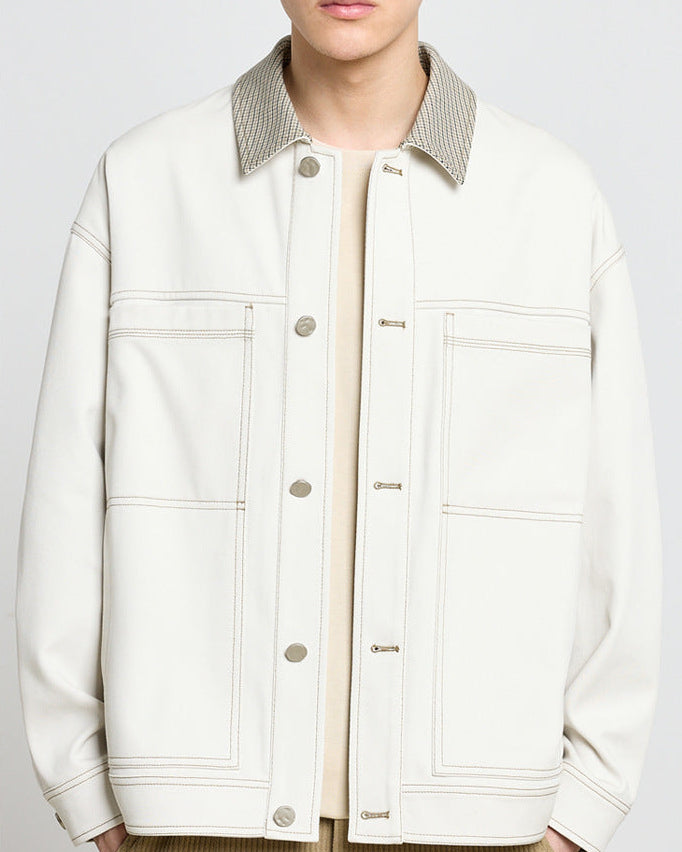 The Momeike Color-Block Patchwork Lapel Jacket