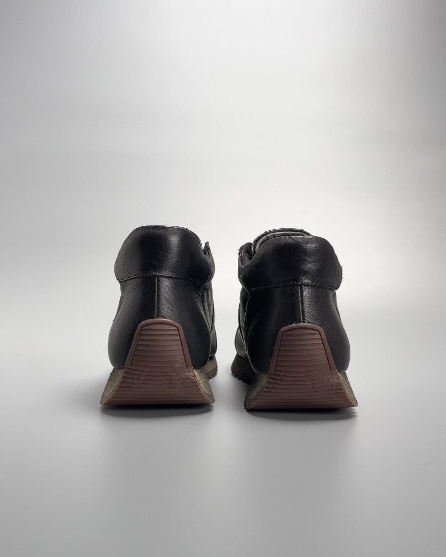 The HardBlack Martin Elite Leather Mid-Top Boots Sneaker