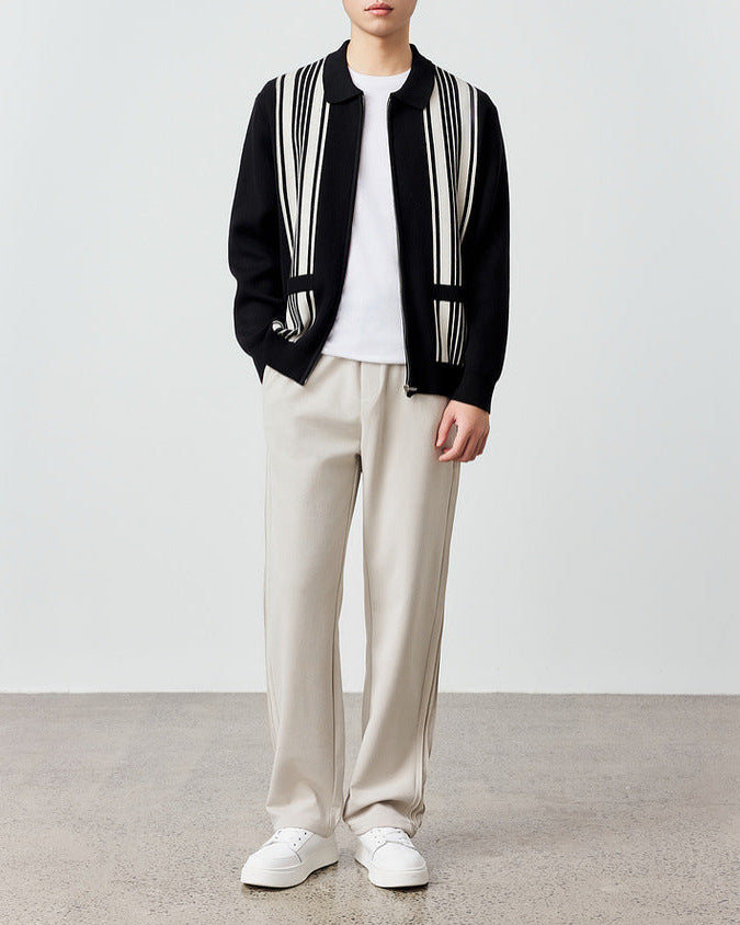 The Mo Maike Striped Harmony Knit Cardigan