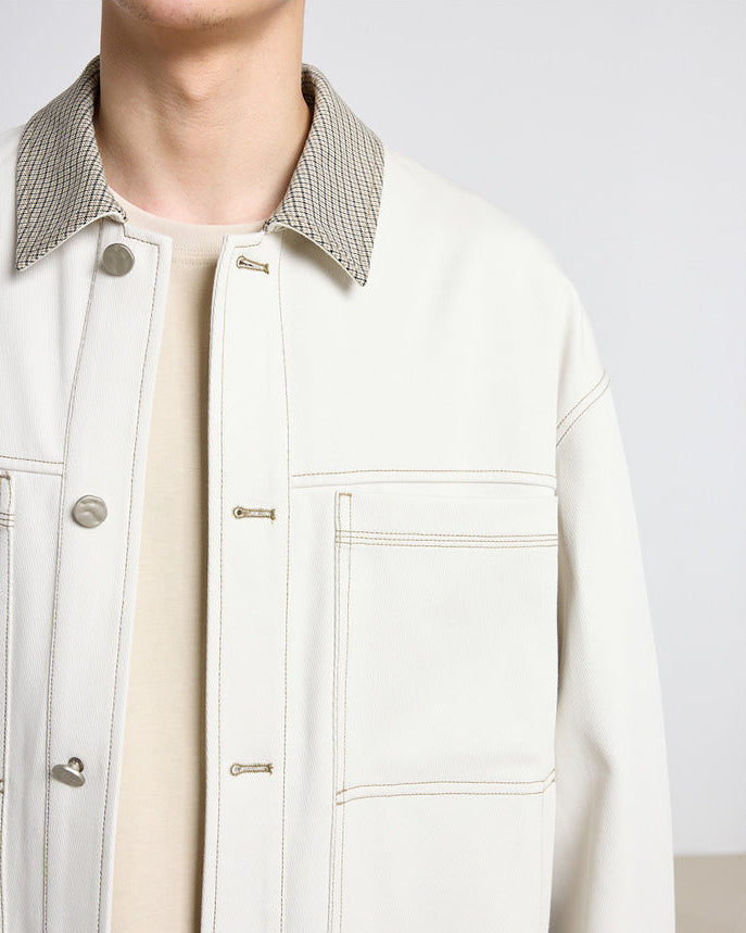 The Momeike Color-Block Patchwork Lapel Jacket