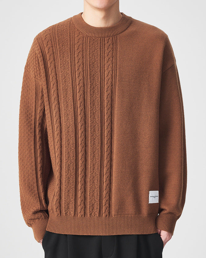The Momoike Simple Jacquard Round Neck Knitwear Sweater