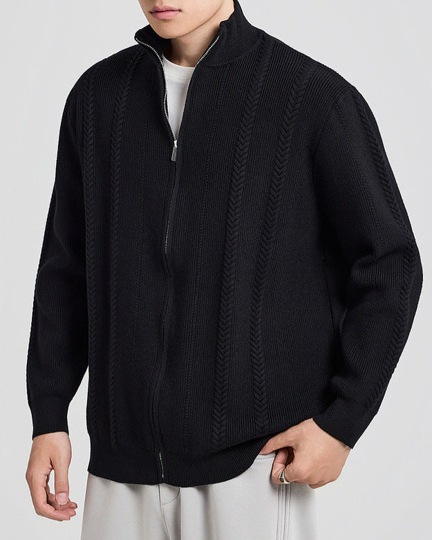 The Hartsfield Drop-Shoulder Full-zip Knit Cardigan