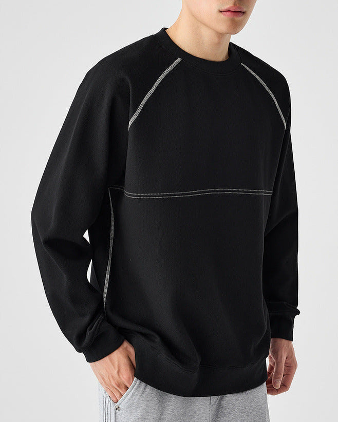 The Mo Maike 2025 Structured Split Contrast Crewneck Sweater