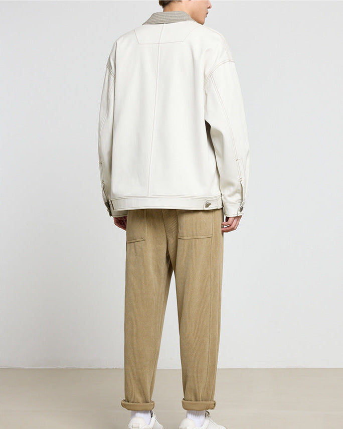 The Momeike Color-Block Patchwork Lapel Jacket