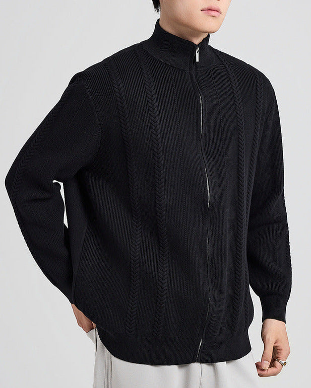 The Hartsfield Drop-Shoulder Full-zip Knit Cardigan