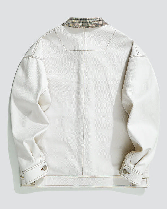 The Momeike Color-Block Patchwork Lapel Jacket