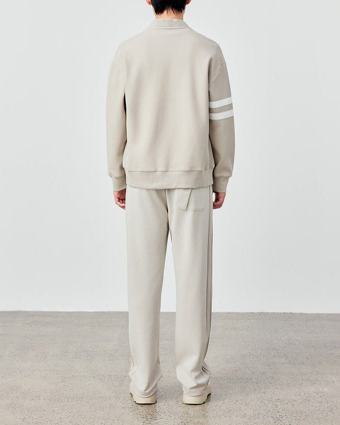 Twill Texture Striped Contrast Cardigan