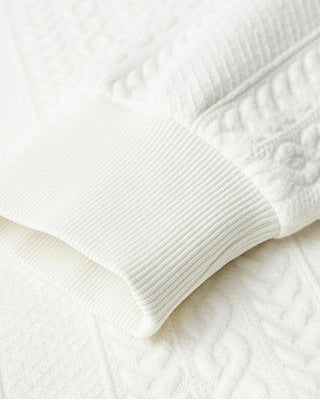 Textured Weave Cable Knit Sweater