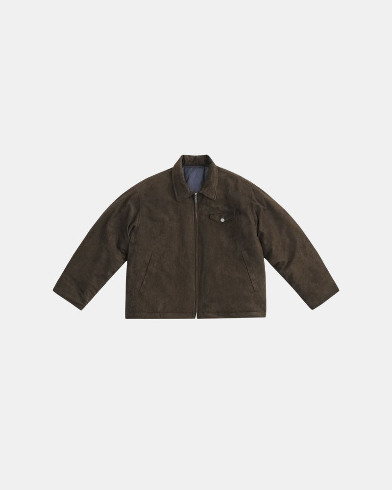 Vintage Suede Bomber Jacket