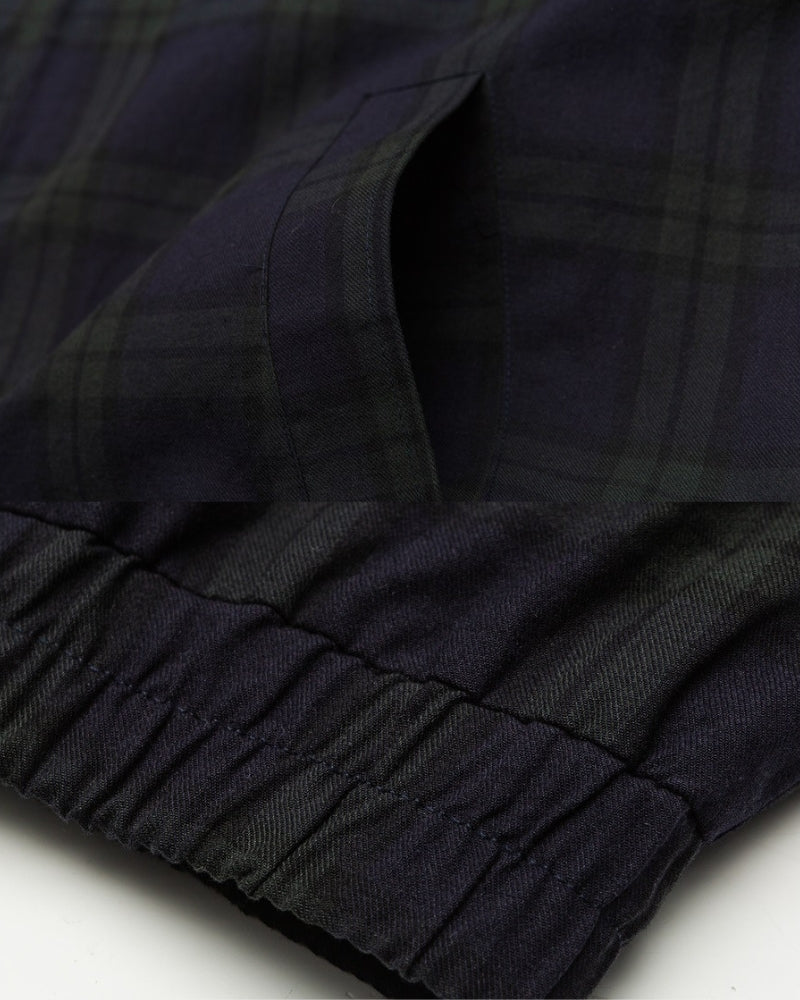 Plaid Zip-Up Jacket with Corduroy Collar