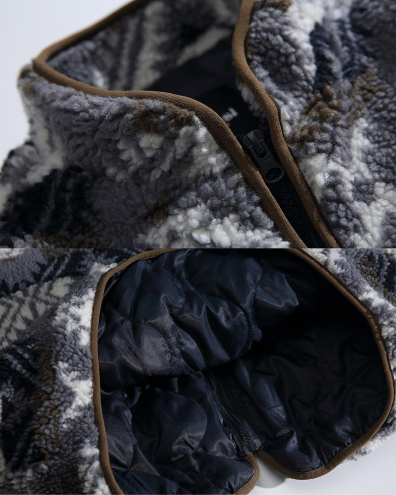 Nordic Pattern Fleece Zip Jacket
