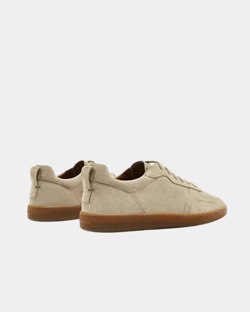 Suede Low‑Top Sneaker - Beige