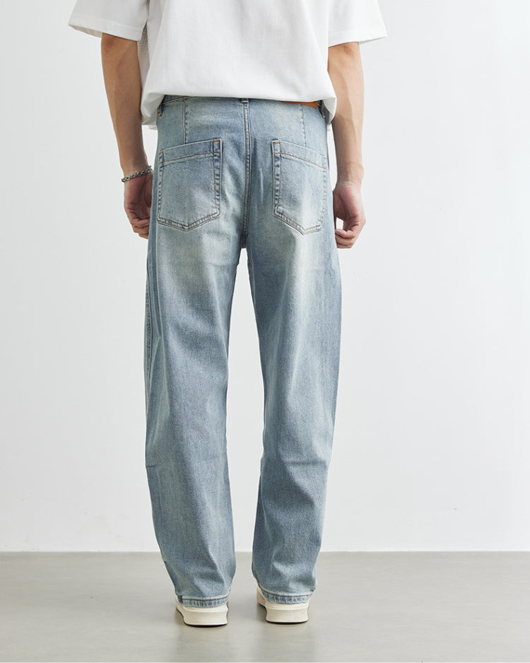 Relaxed Vintage Wash Straight-Leg Jeans