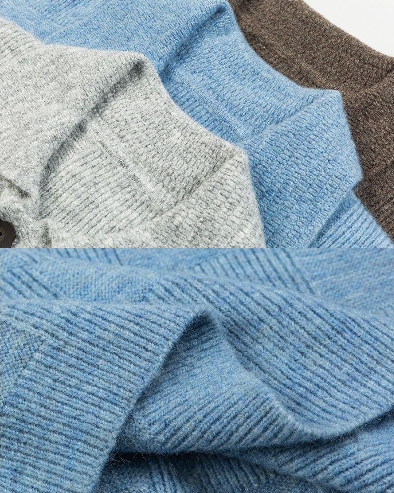 Block Synogram Textured Knit Button Cardigan