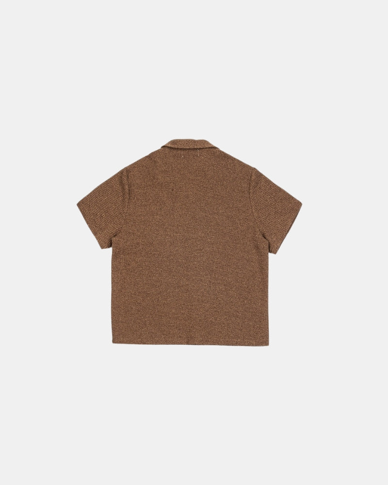 Textured Knit Cuban Collar Shirt