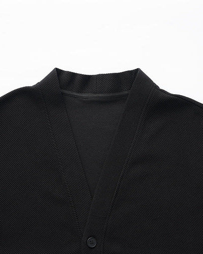 Twill Texture Striped Contrast Cardigan