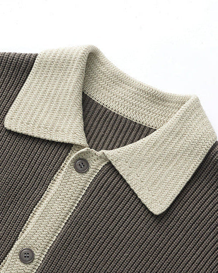 The Mo Maike Dual-Tone Lapel Knit Cardigan Jacket