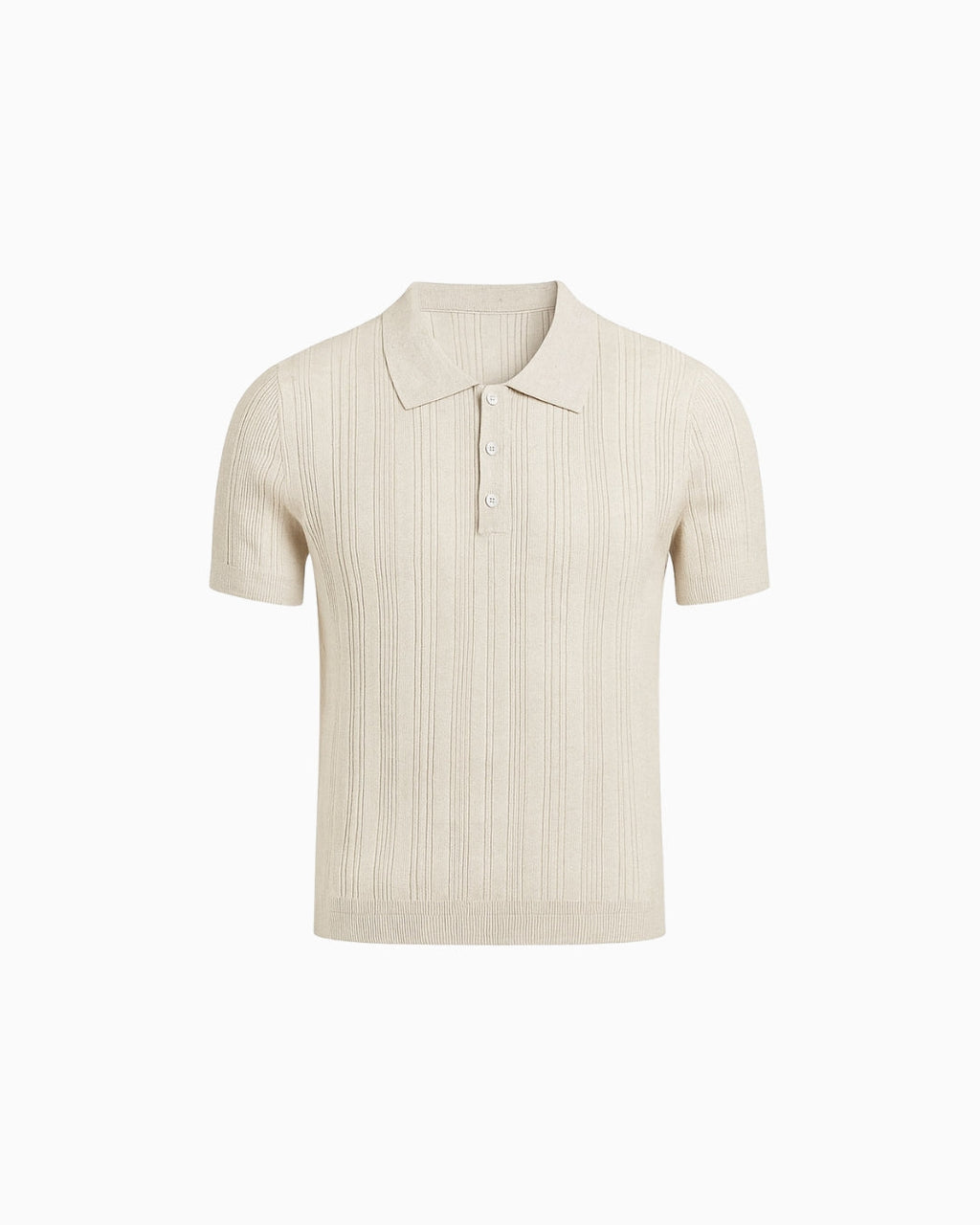 Ribbed Cotton Polo Shirt
