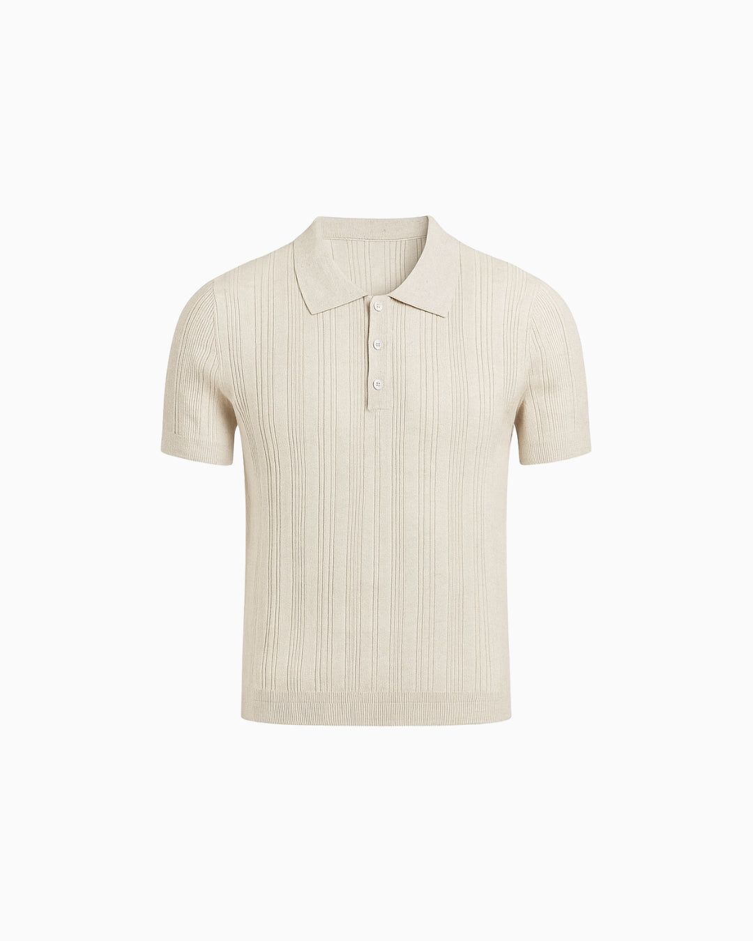 Ribbed Cotton Polo Shirt