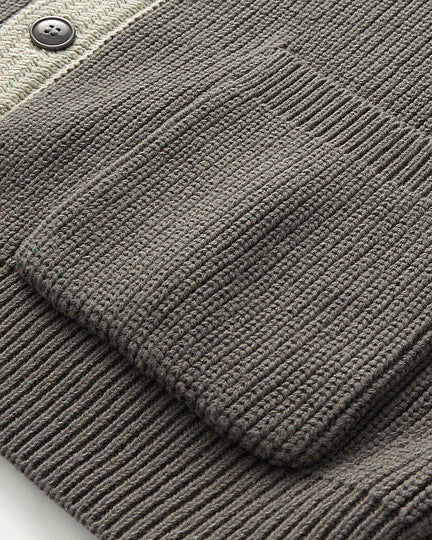 The Mo Maike Dual-Tone Lapel Knit Cardigan Jacket