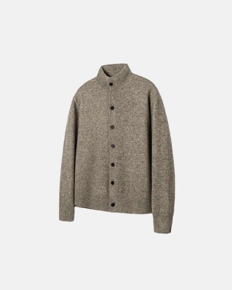 Wool Blend Classic Knit Button Cardigan