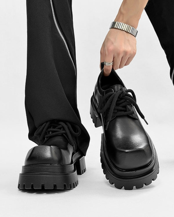 Armor Chunky Leather Derby Boots