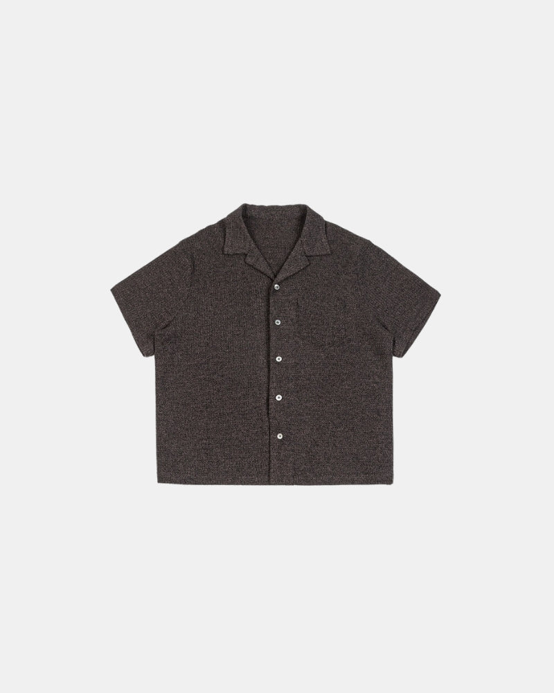 Textured Knit Cuban Collar Shirt